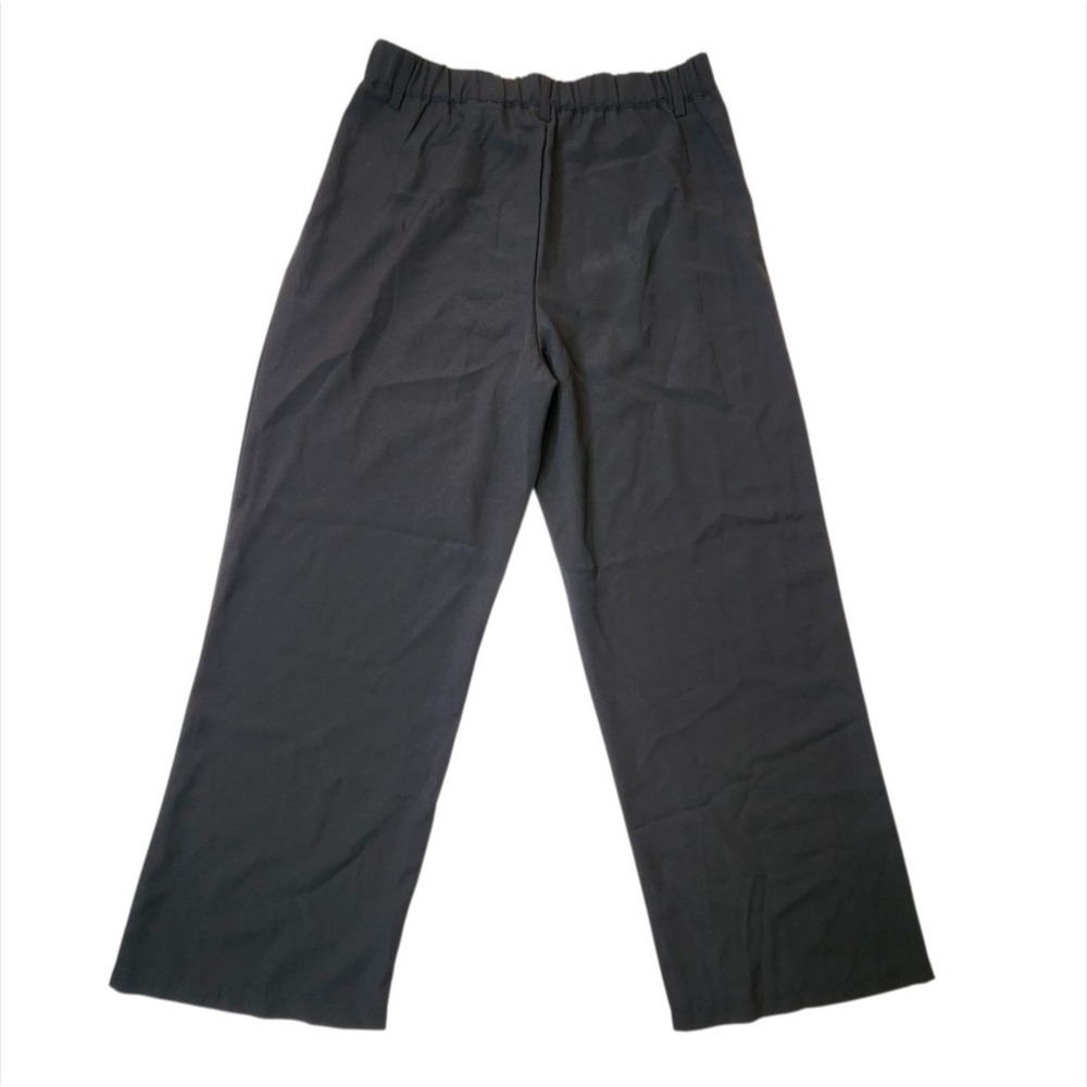 Shein Petite Large Wide Leg Dress Trouser Pull on Black - Picture 2 of 8